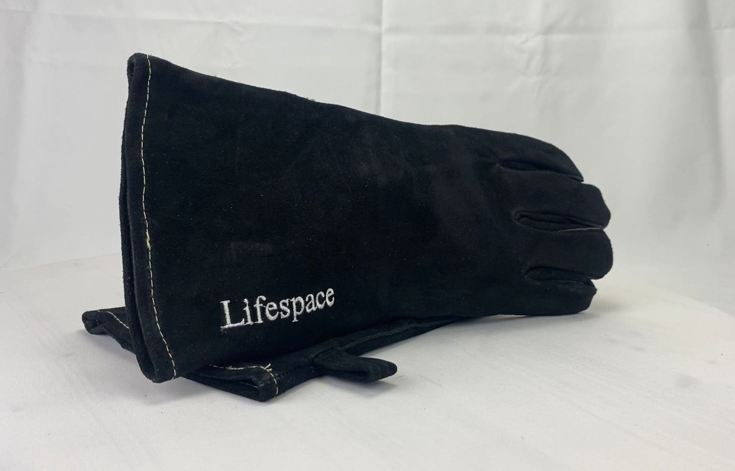 Lifespace SS Mini Wood Chip Smoker Box & Black Leather Glove Bundle