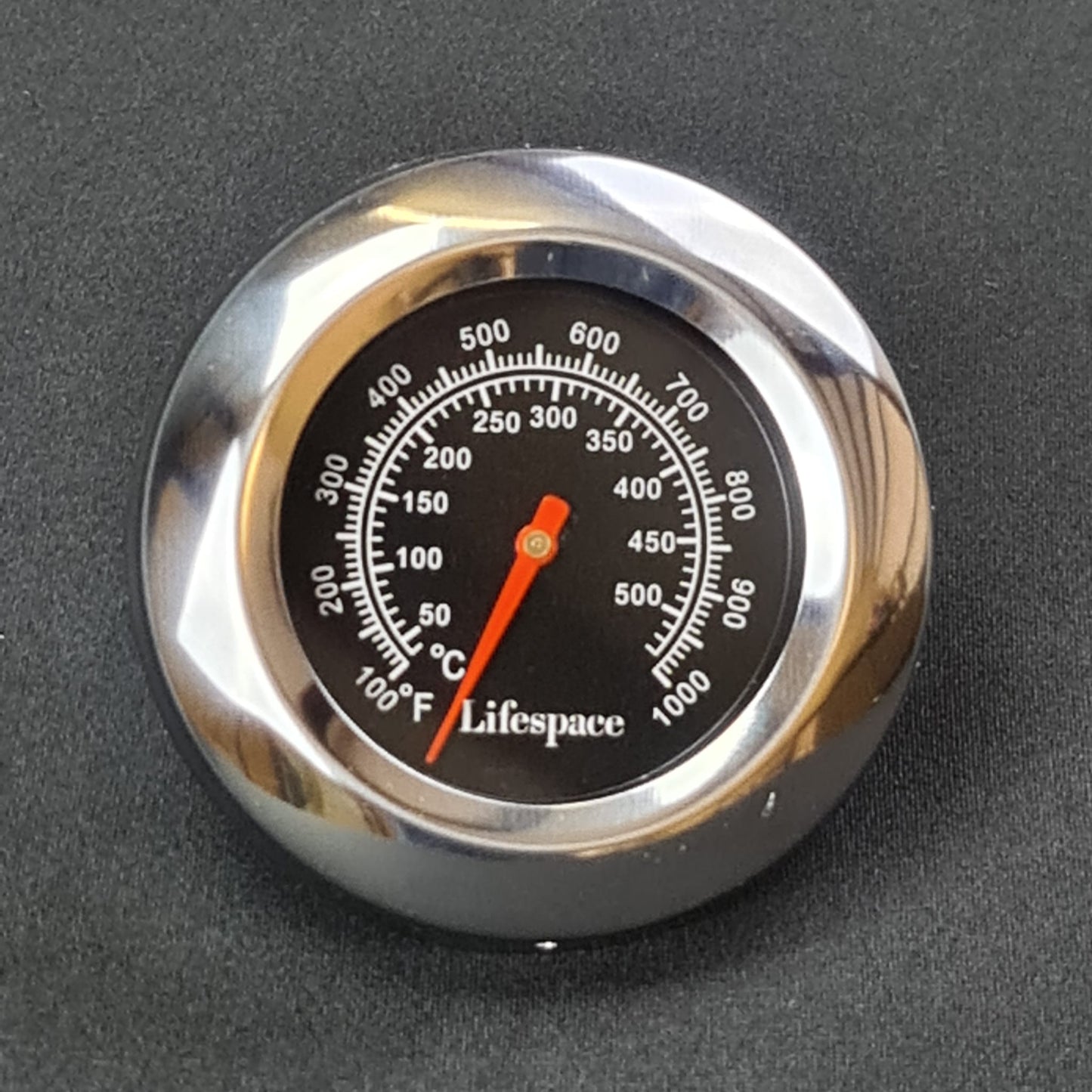 Lifespace Universal Replacement Grill / Smoker Thermometer - Black Face