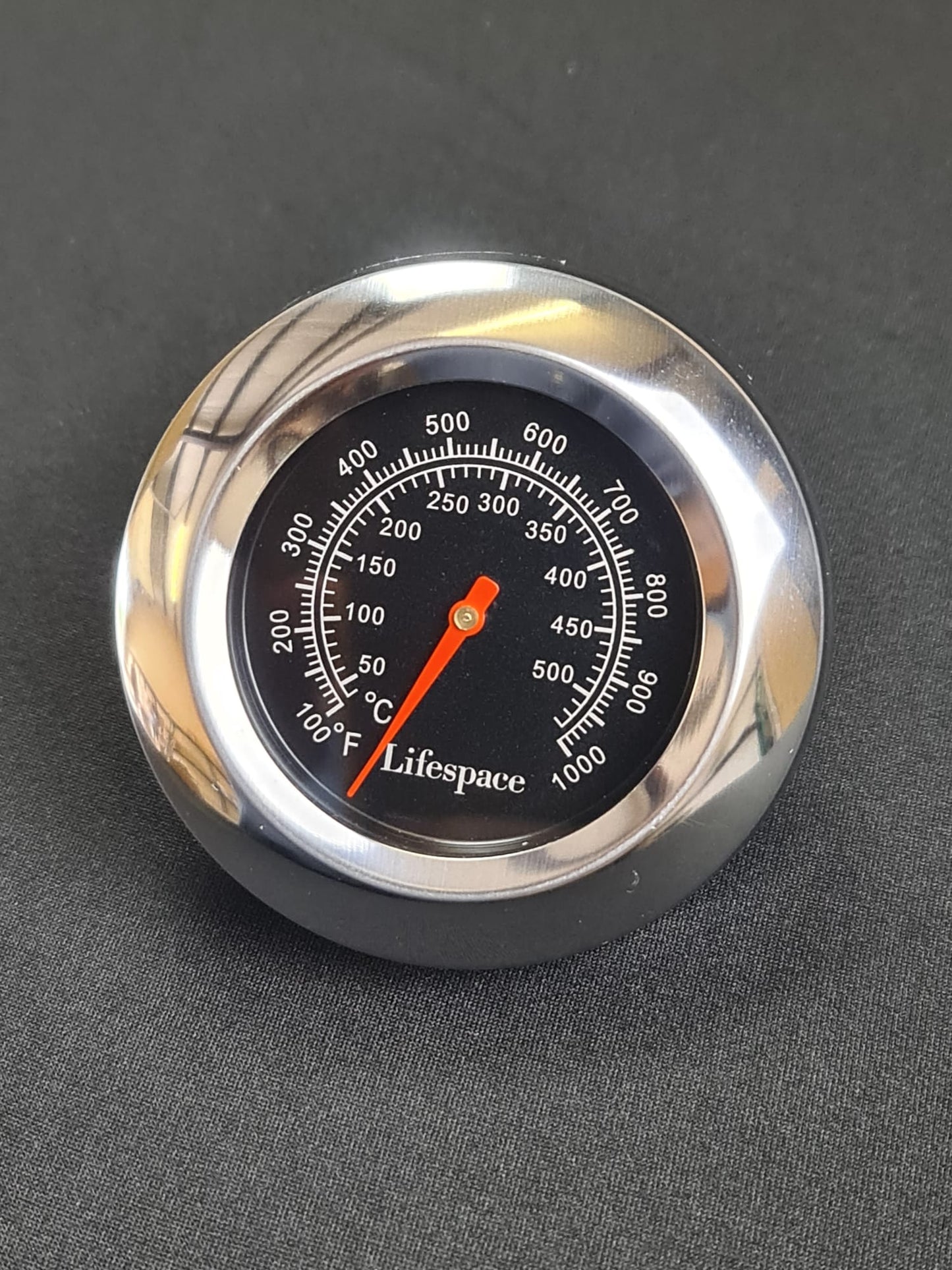 Lifespace Universal Replacement Grill / Smoker Thermometer - Black Face