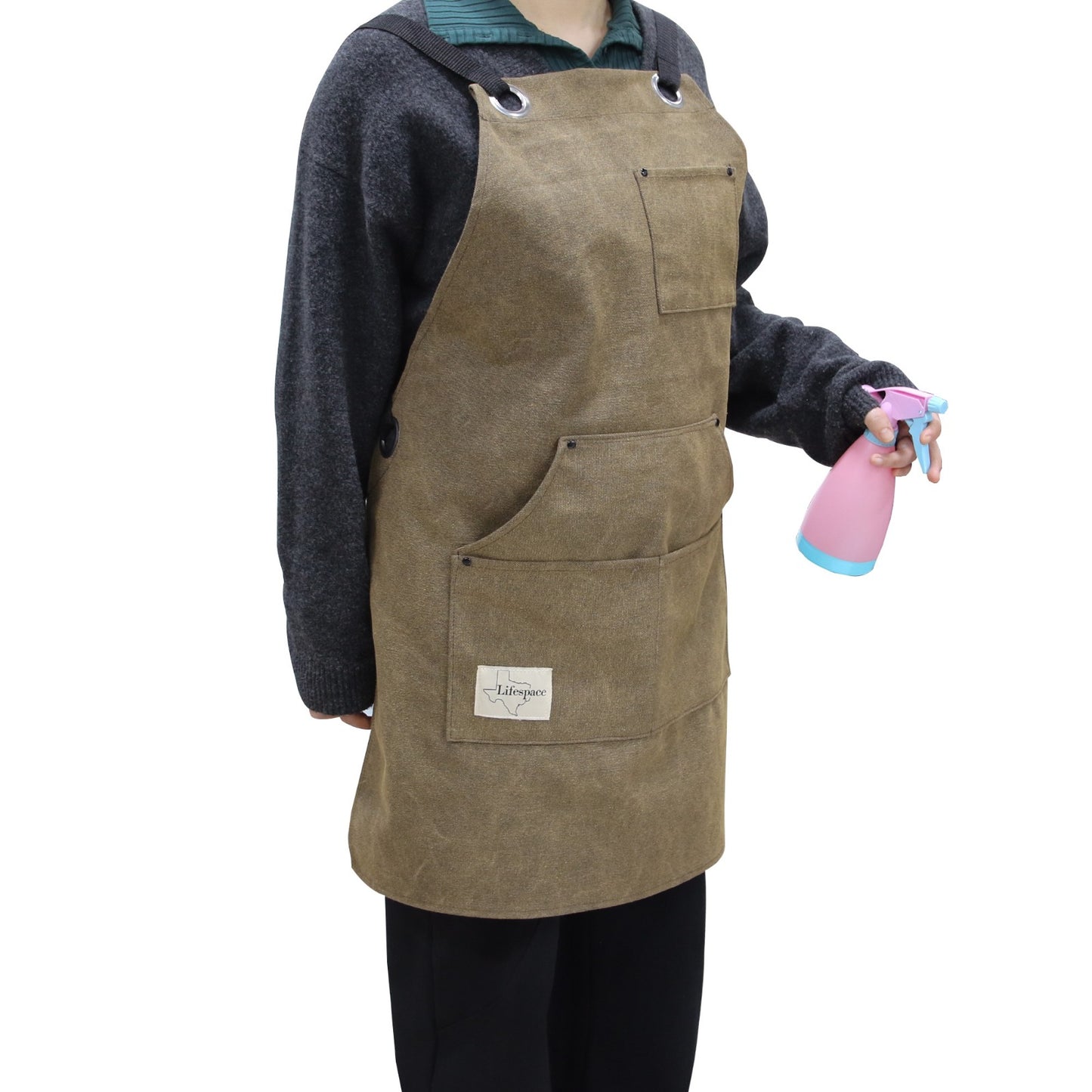 Lifespace Premium Khaki Wax Canvas BBQ Grill Work Apron