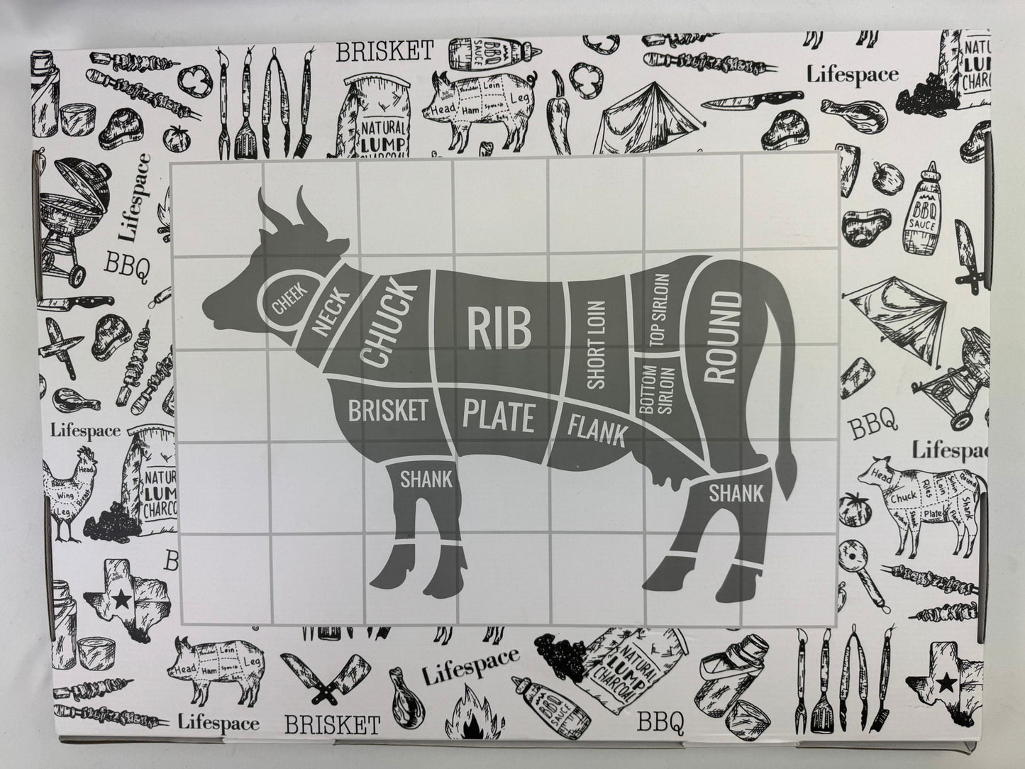 Lifespace Disposable 24" x 18" "Cow" Cutting Boards - 50x Sheets