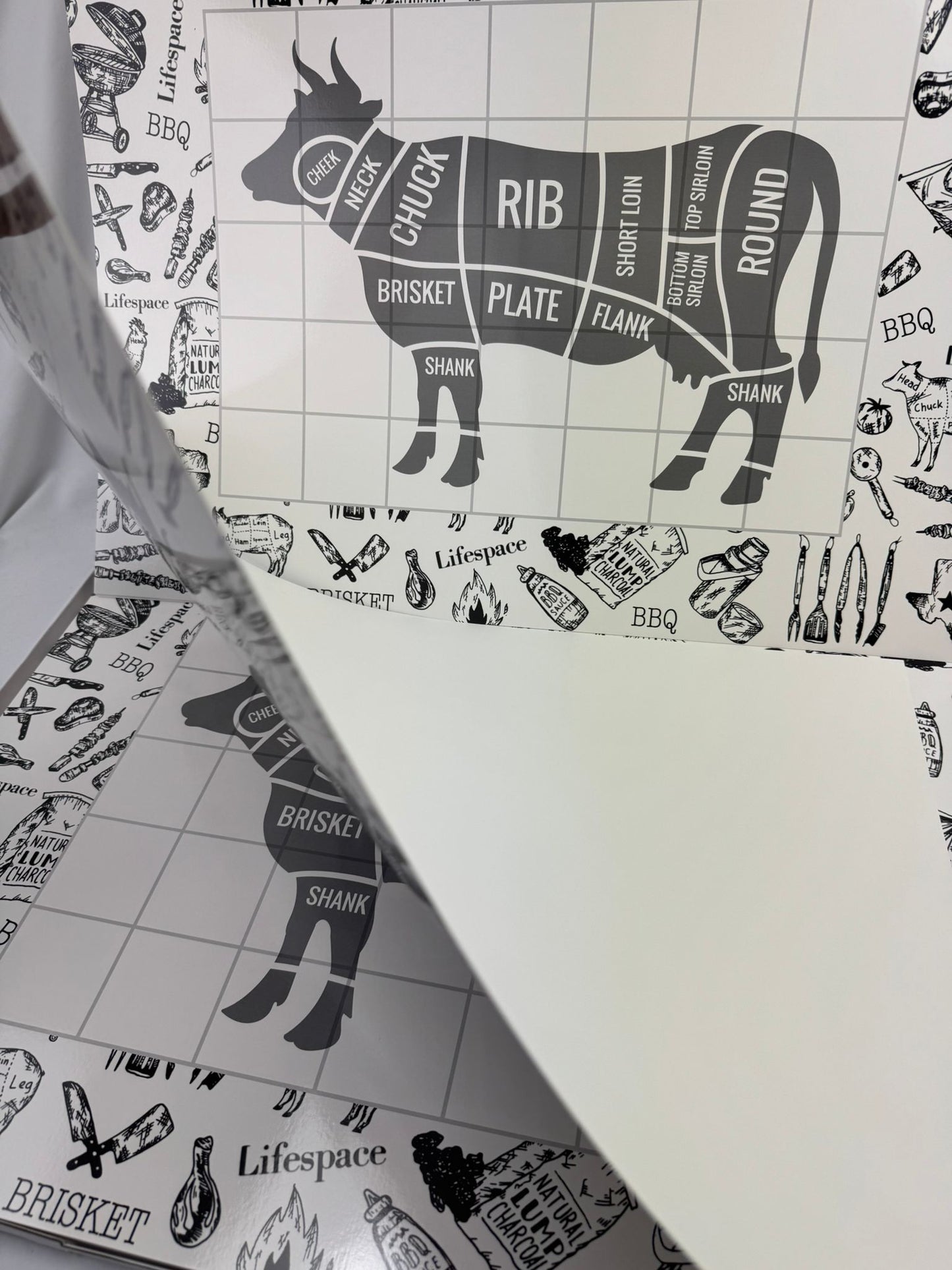 Lifespace Disposable 24" x 18" "Cow" Cutting Boards - 50x Sheets