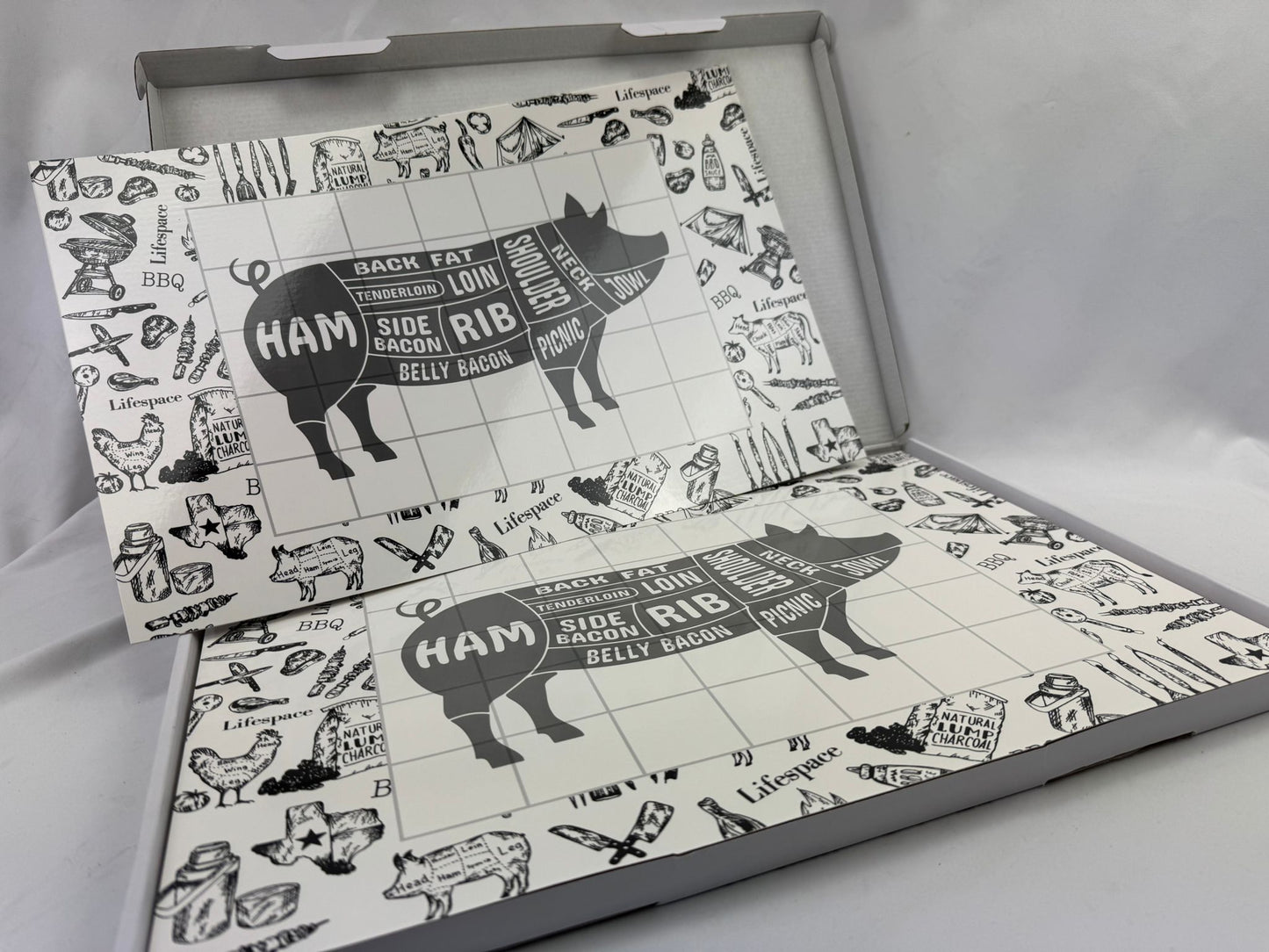 Lifespace Disposable 18" x 12" "Pig" Cutting Boards - 50x Sheets