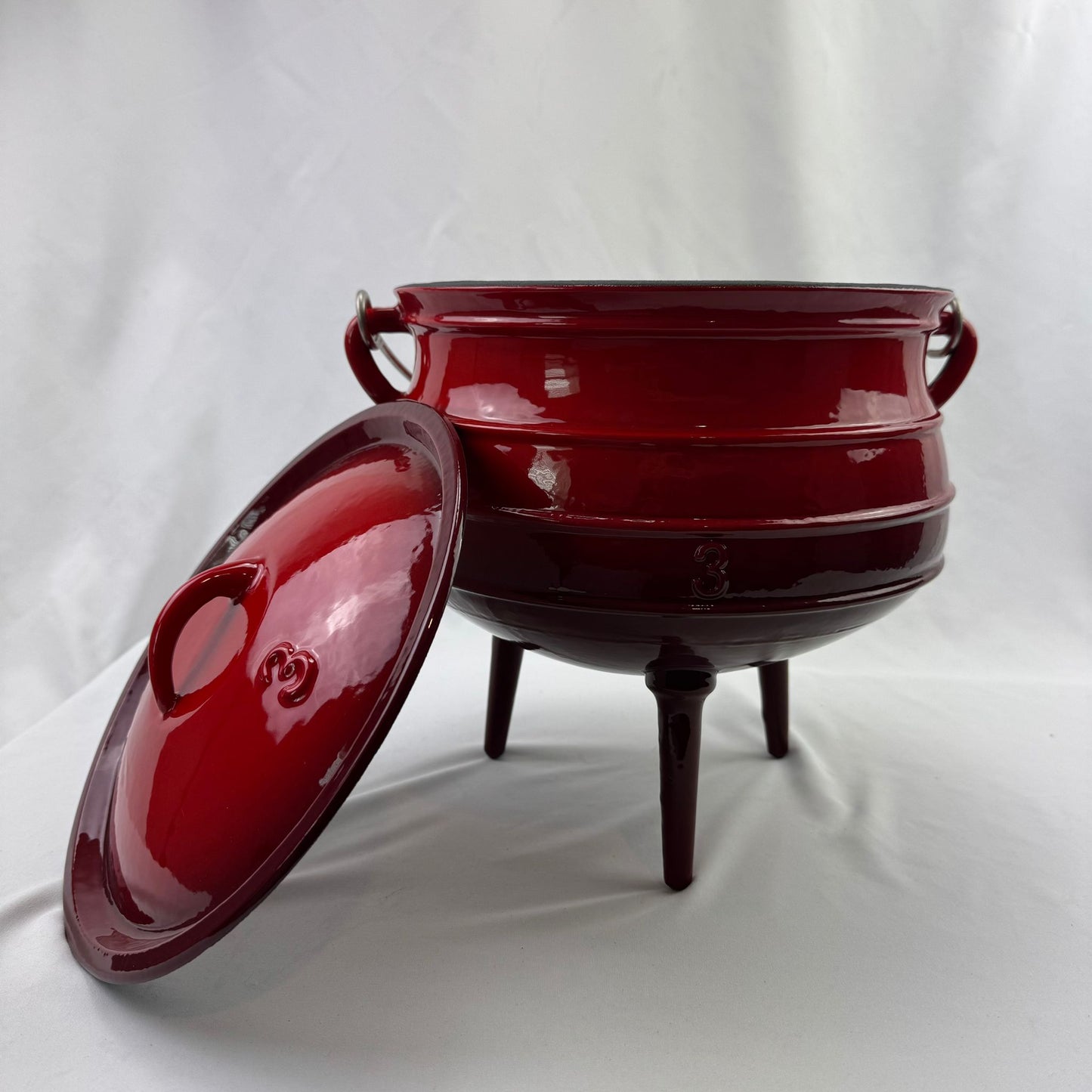 Lifespace No.3 Red Enamel Cast Iron African Cooking Pot/ Cauldron