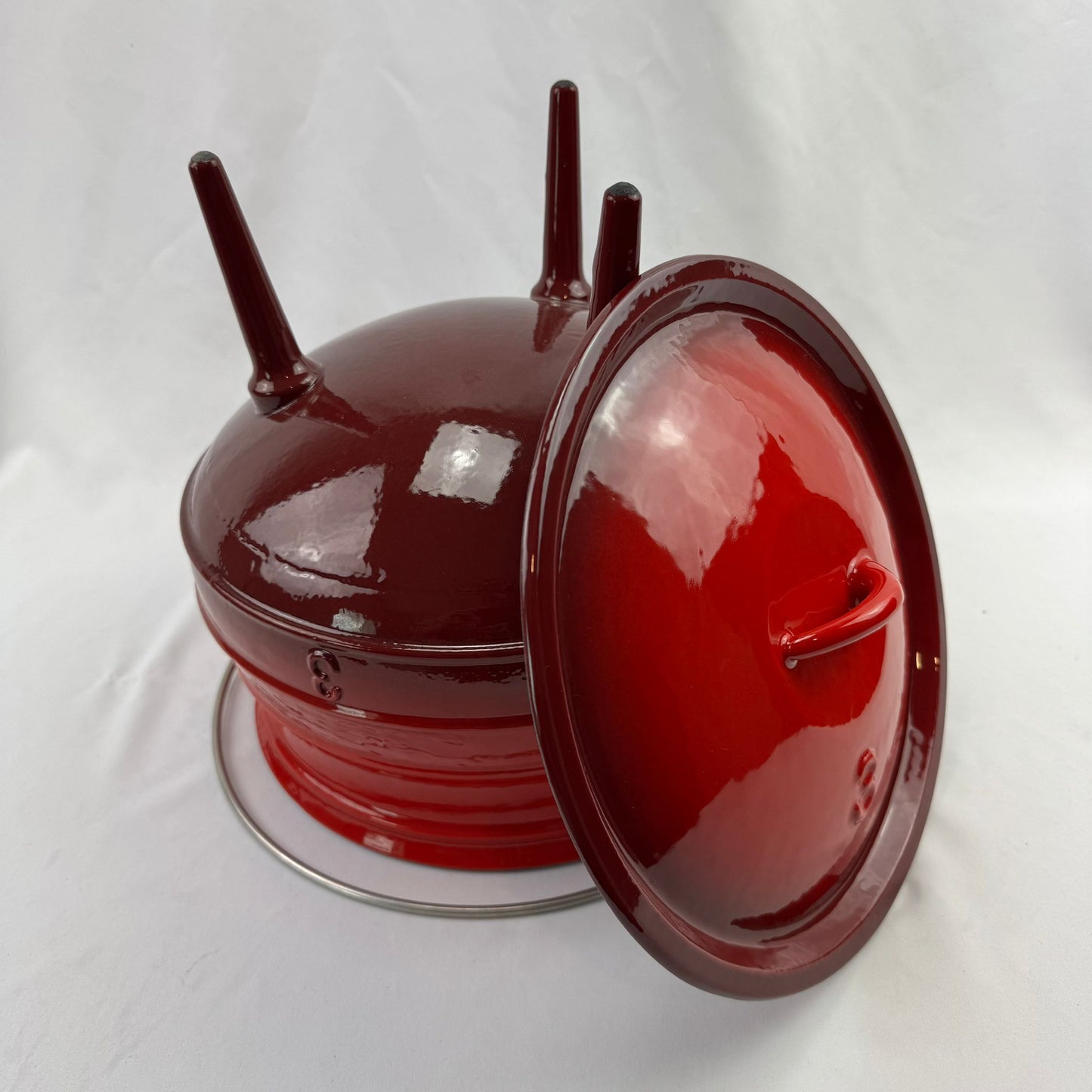 Lifespace No.3 Red Enamel Cast Iron African Cooking Pot/ Cauldron