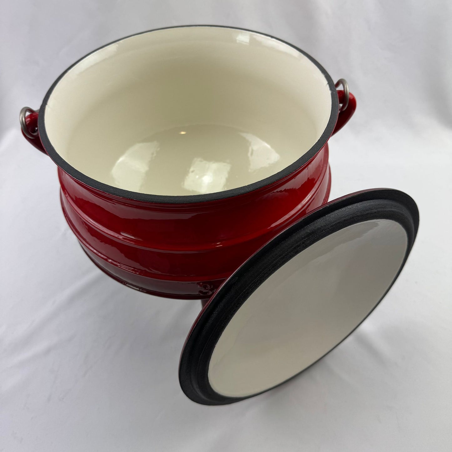Lifespace No.3 Red Enamel Cast Iron African Cooking Pot/ Cauldron