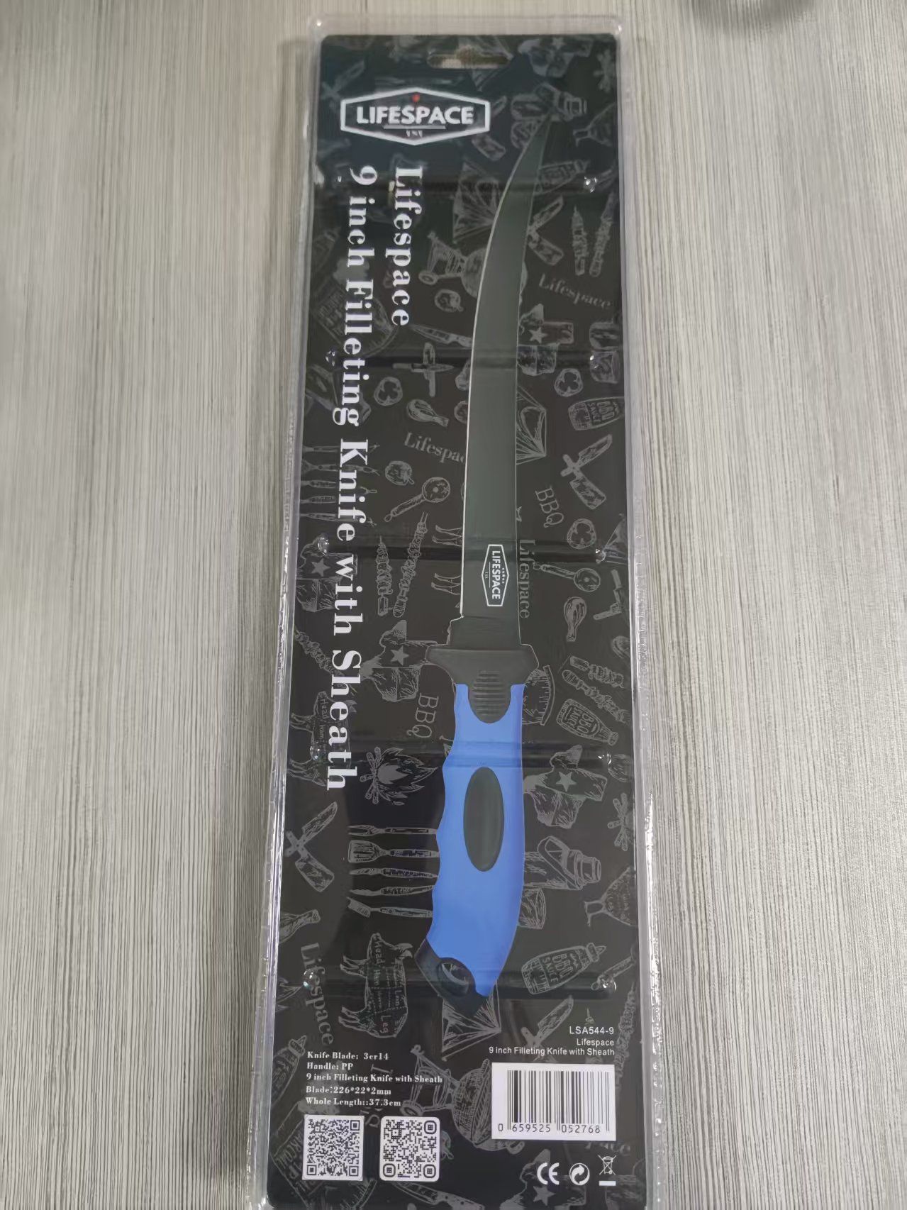 Lifespace 9" Stainless Steel Fish Filleting Knife With Sheath