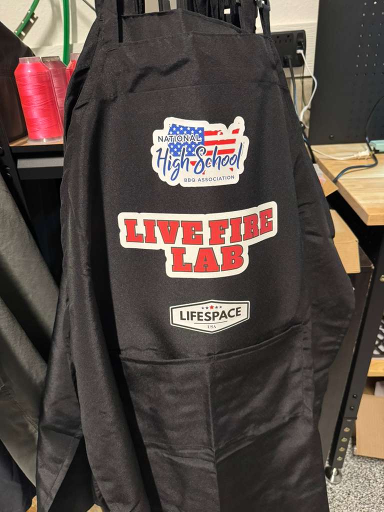 Lifespace Black Customizable Chef 2-Pocket Kitchen Bib Apron