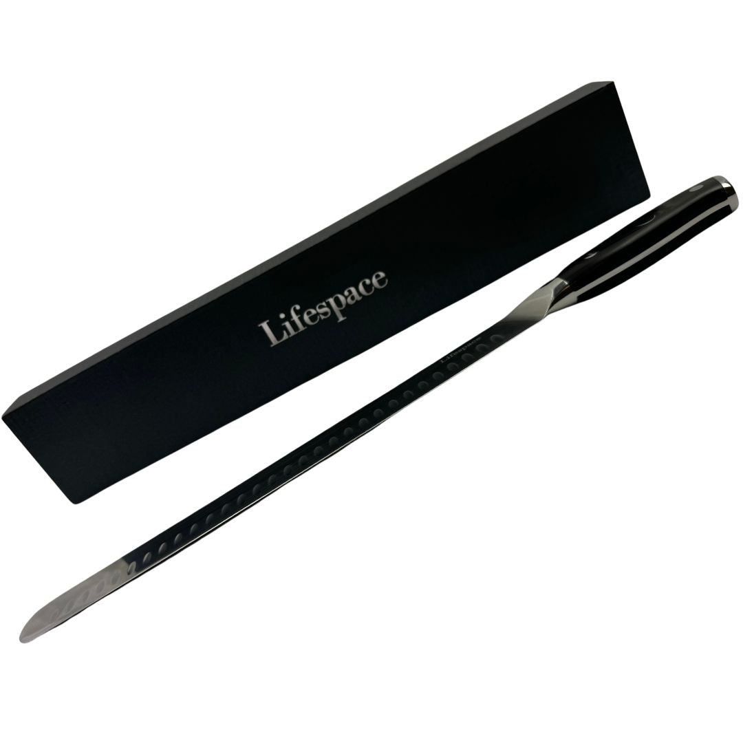 Lifespace Premium BBQ Brisket Carving Knife in Gift Box - 12in Stainless Steel Blade