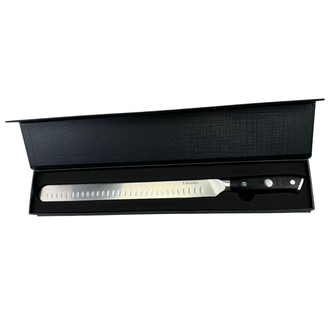 Lifespace Premium BBQ Brisket Carving Knifein Gift Box - 12in Stainless Steel Blade
