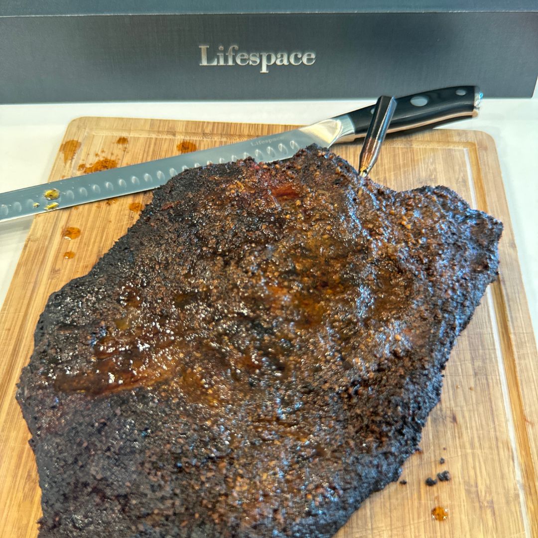 Lifespace Premium BBQ Brisket Carving Knife in Gift Box - 12in Stainless Steel Blade