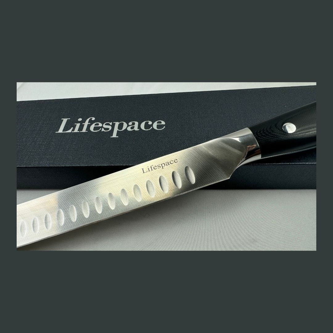 Lifespace Premium BBQ Brisket Carving Knife in Gift Box - 12in Stainless Steel Blade