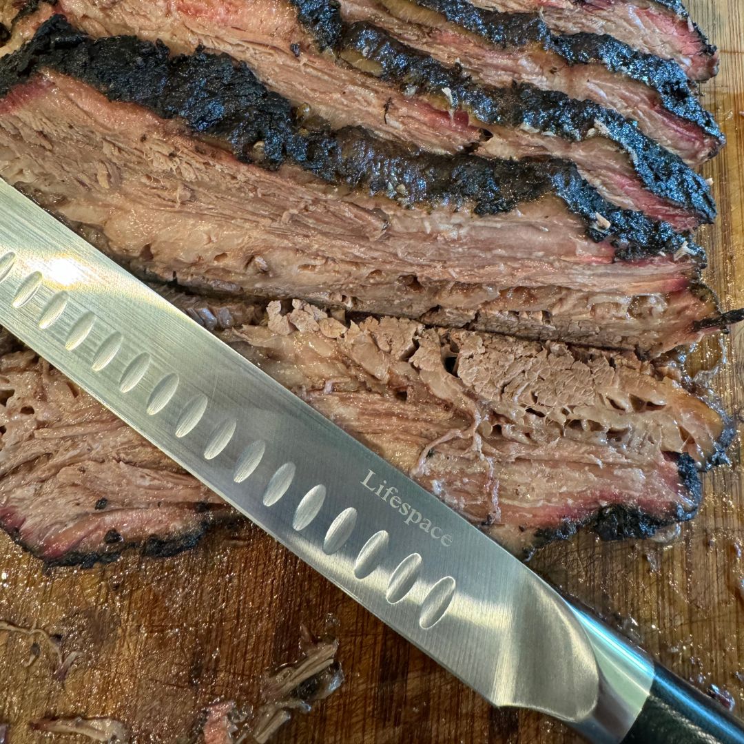 Lifespace Premium BBQ Brisket Carving Knifein Gift Box - 12in Stainless Steel Blade