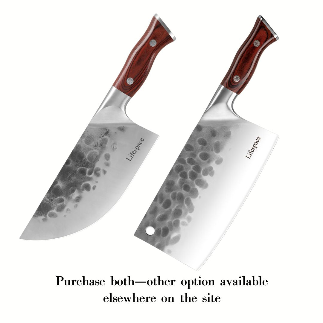 Lifespace 7.8" 'Lone Star' Square Meat Cleaver with Hole & Pakkawood Handle