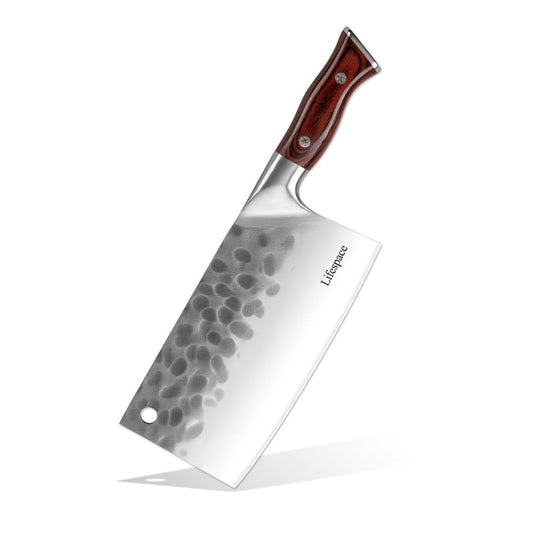 Lifespace 7.8" 'Lone Star' Square Meat Cleaver with Hole & Pakkawood Handle