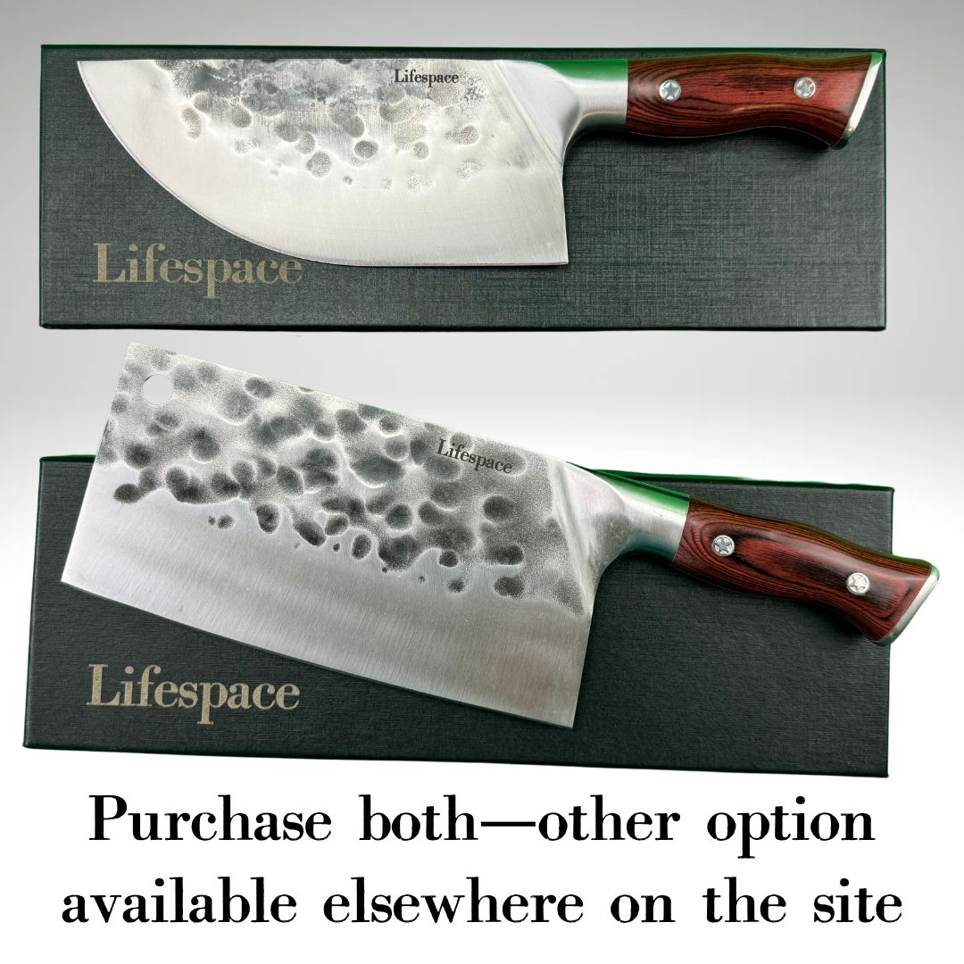 Lifespace 7.8" 'Lone Star' Square Meat Cleaver with Hole & Pakkawood Handle