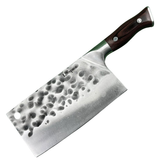Lifespace 7.8" 'Lone Star' Square Meat Cleaver with Hole & Pakkawood Handle