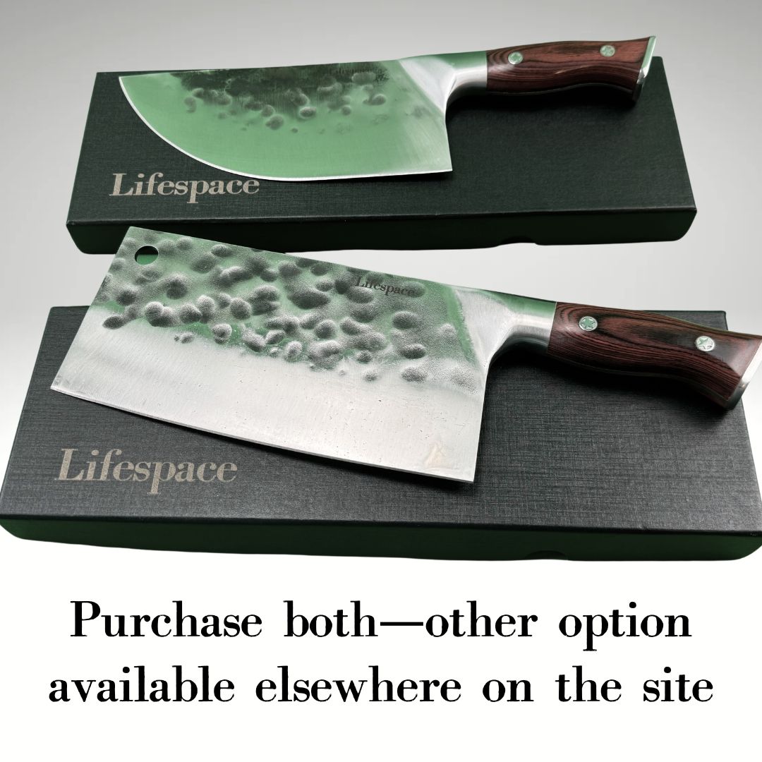 Lifespace 7.6" 'Lone Star' Curved Blade Meat Cleaver with a Pakkawood Handle