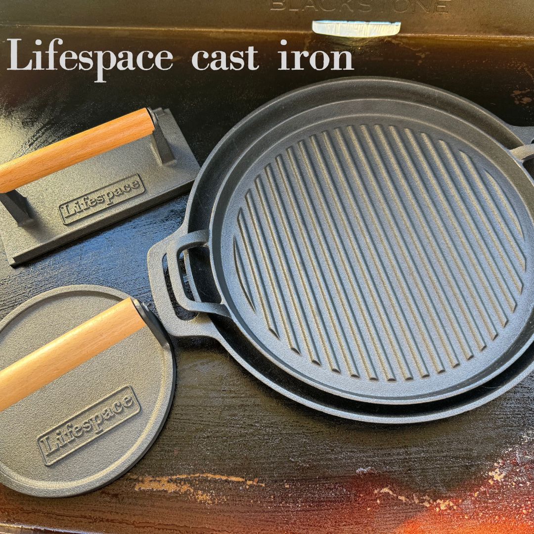 Lifespace Cast Iron Smash Burger Press - Round