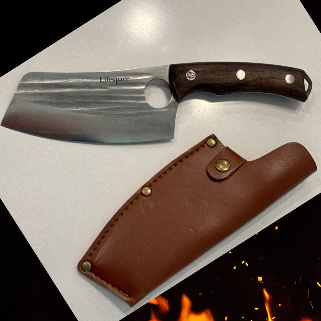 Lifespace 5.7 Inch Butcher Cleaver Knife with Sheath