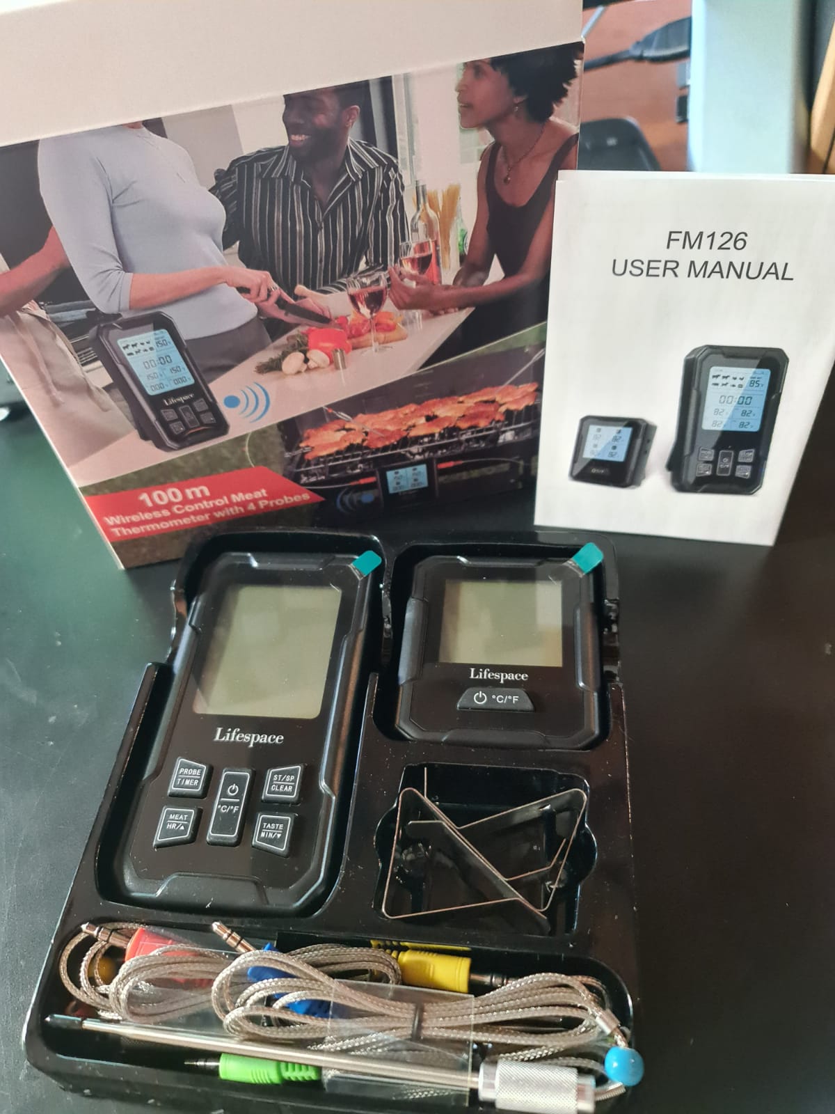 Lifespace 4-Probe 109-yard Wireless Cooking Meat Thermometer