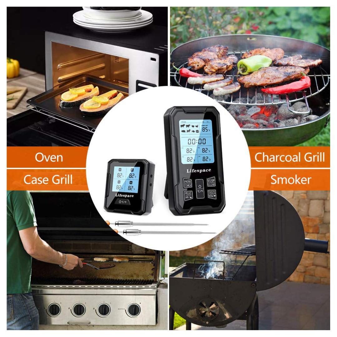 Lifespace 4-Probe 109-yard Wireless Cooking Meat Thermometer