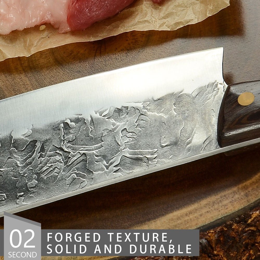 Lifespace 7.5in Hammer Forged Chef Cleaver