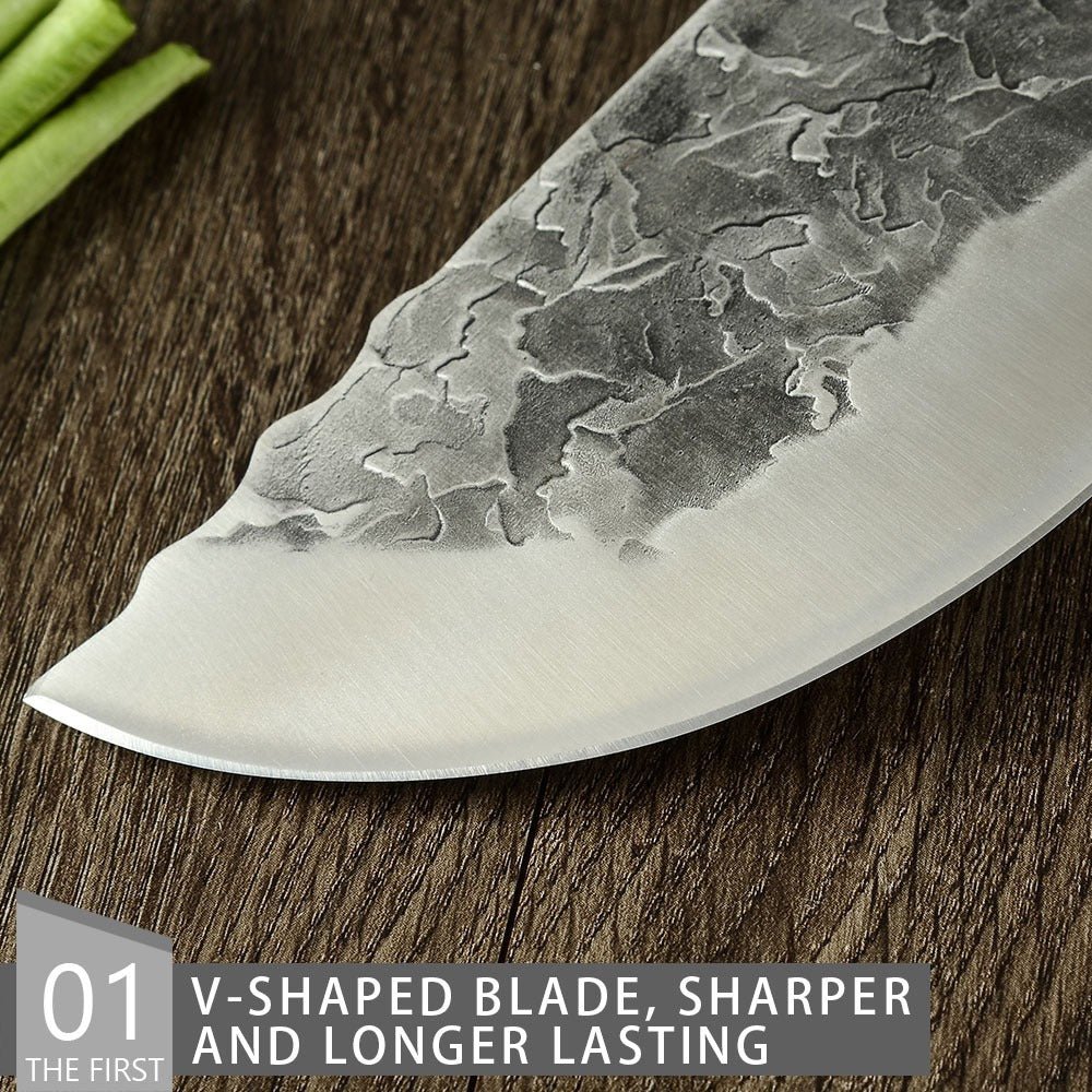 Lifespace 7.5in Hammer Forged Chef Cleaver