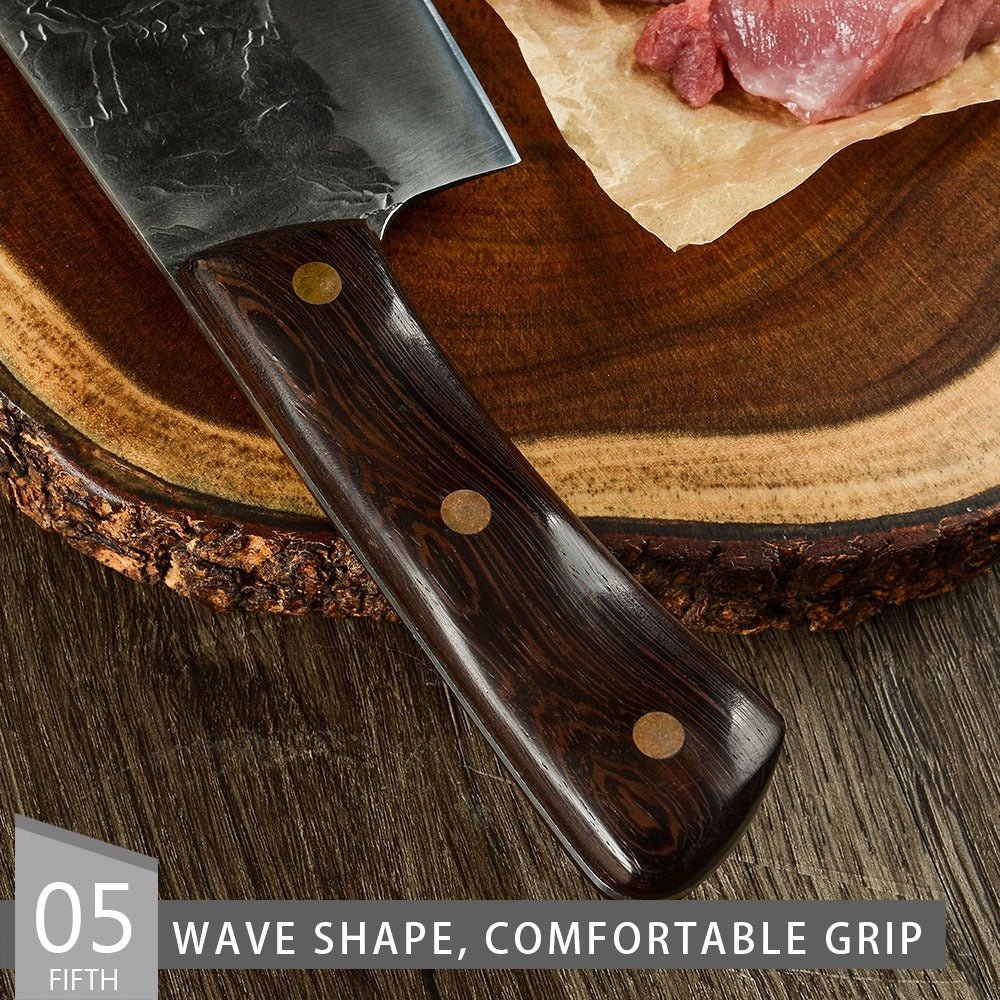 Lifespace 7.5in Hammer Forged Chef Cleaver
