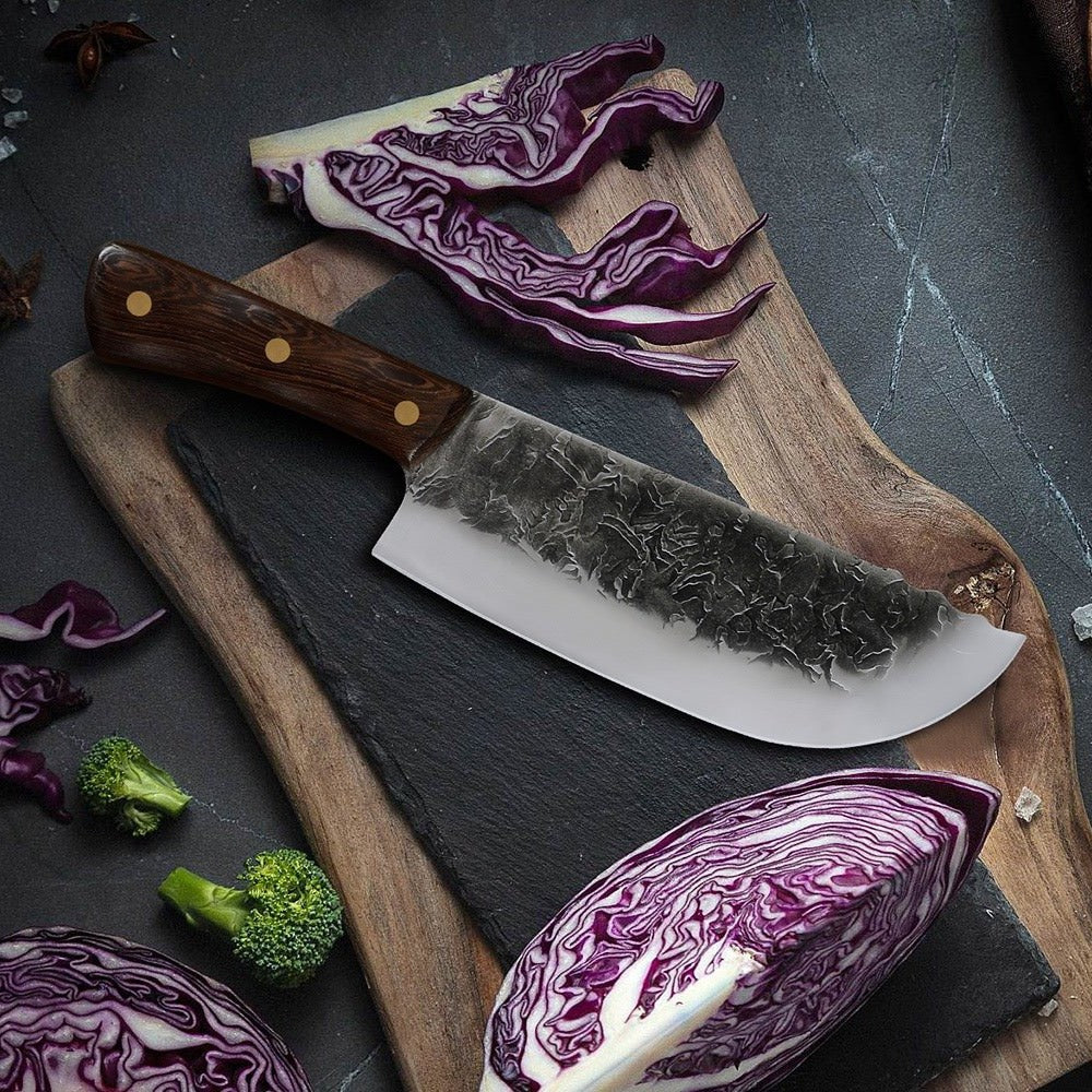 Lifespace 7.5in Hammer Forged Chef Cleaver