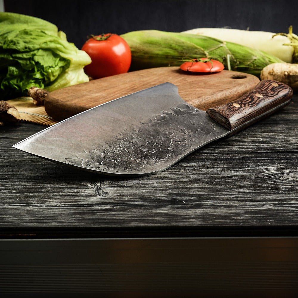 Lifespace 8in Hammered Cleaver with Curved Blade