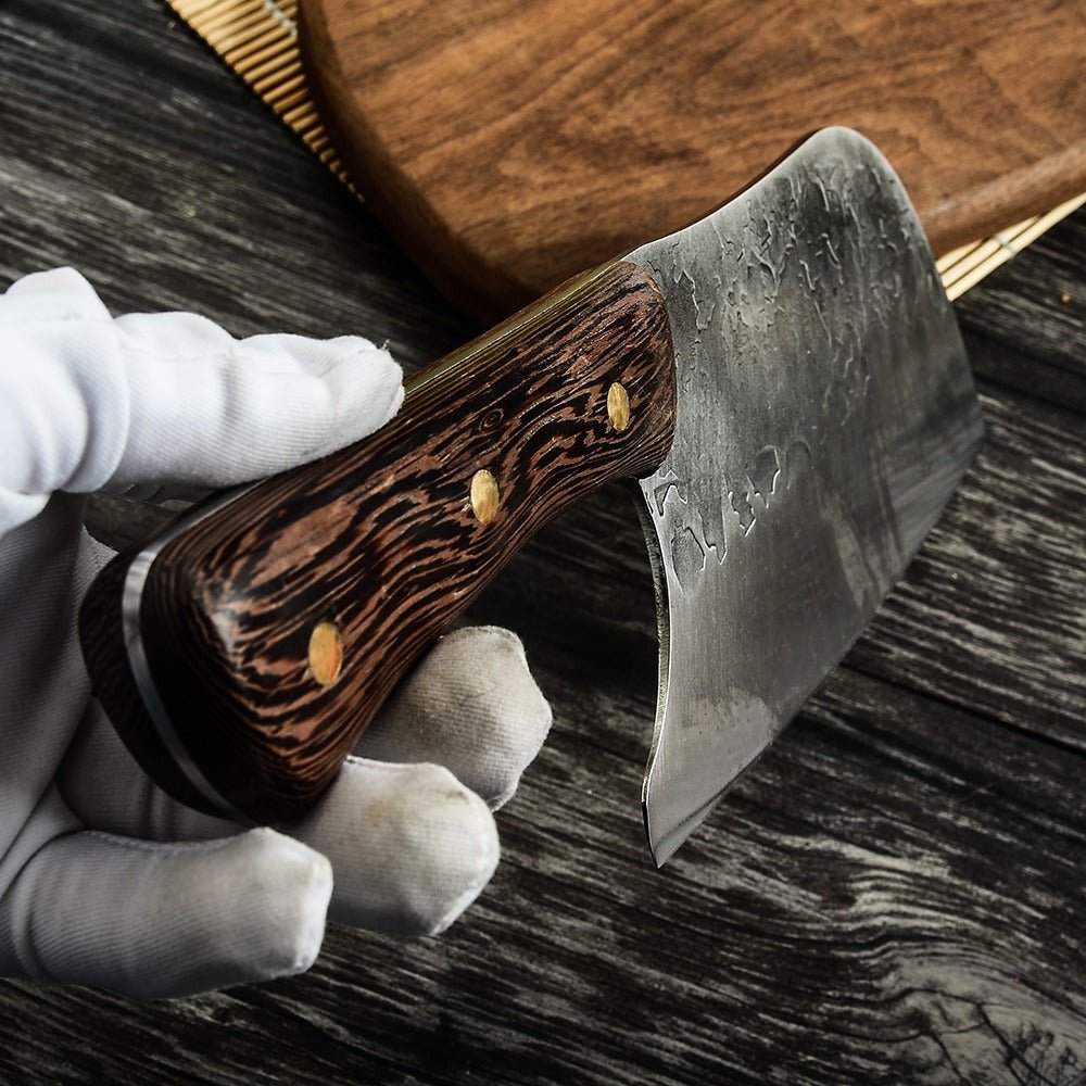 Lifespace 8in Hammered Cleaver with Curved Blade