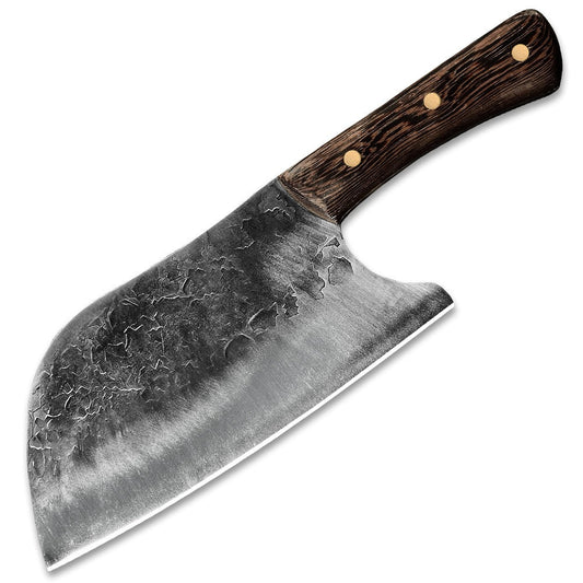 Lifespace 8in Hammered Cleaver with Curved Blade