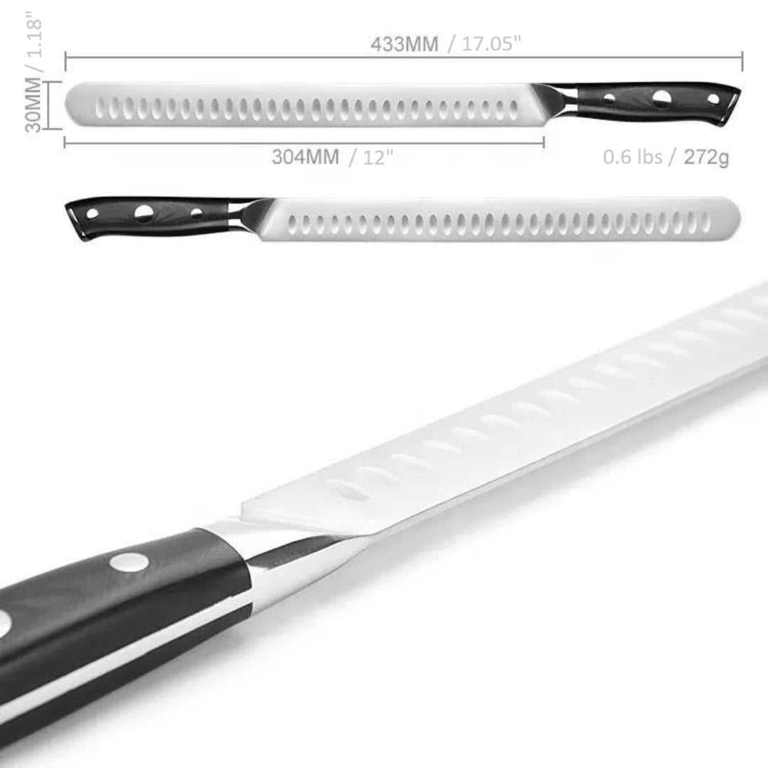 Texas Barbecue Premium BBQ Brisket Carving Knife in Gift Box - 12in Stainless Steel Blade