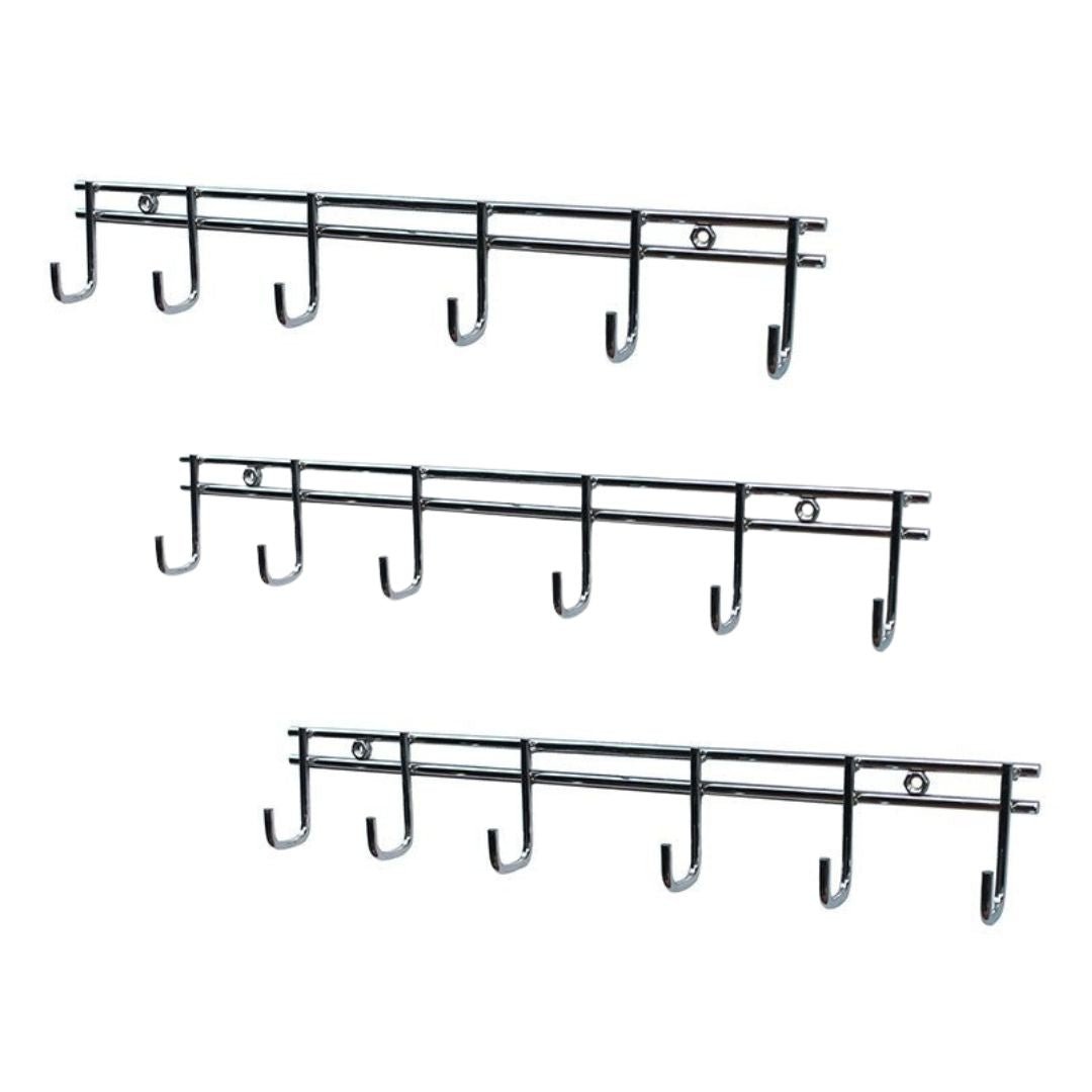 Lifespace Grill Utility Rack - 6 Hooks - Chrome Plated Mild Steel