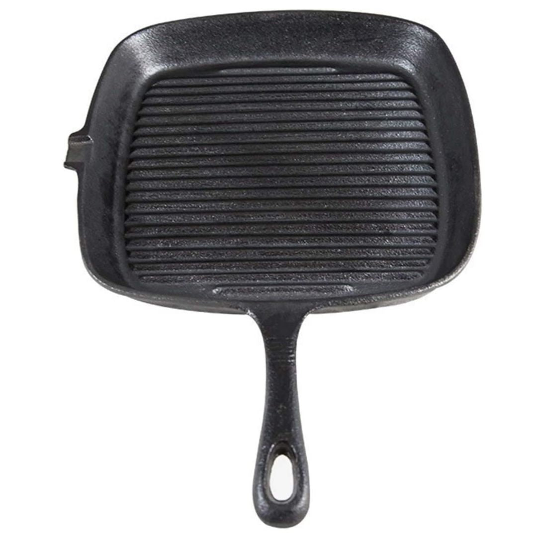 Lifespace Cast Iron Square Griddle Pan 24cm