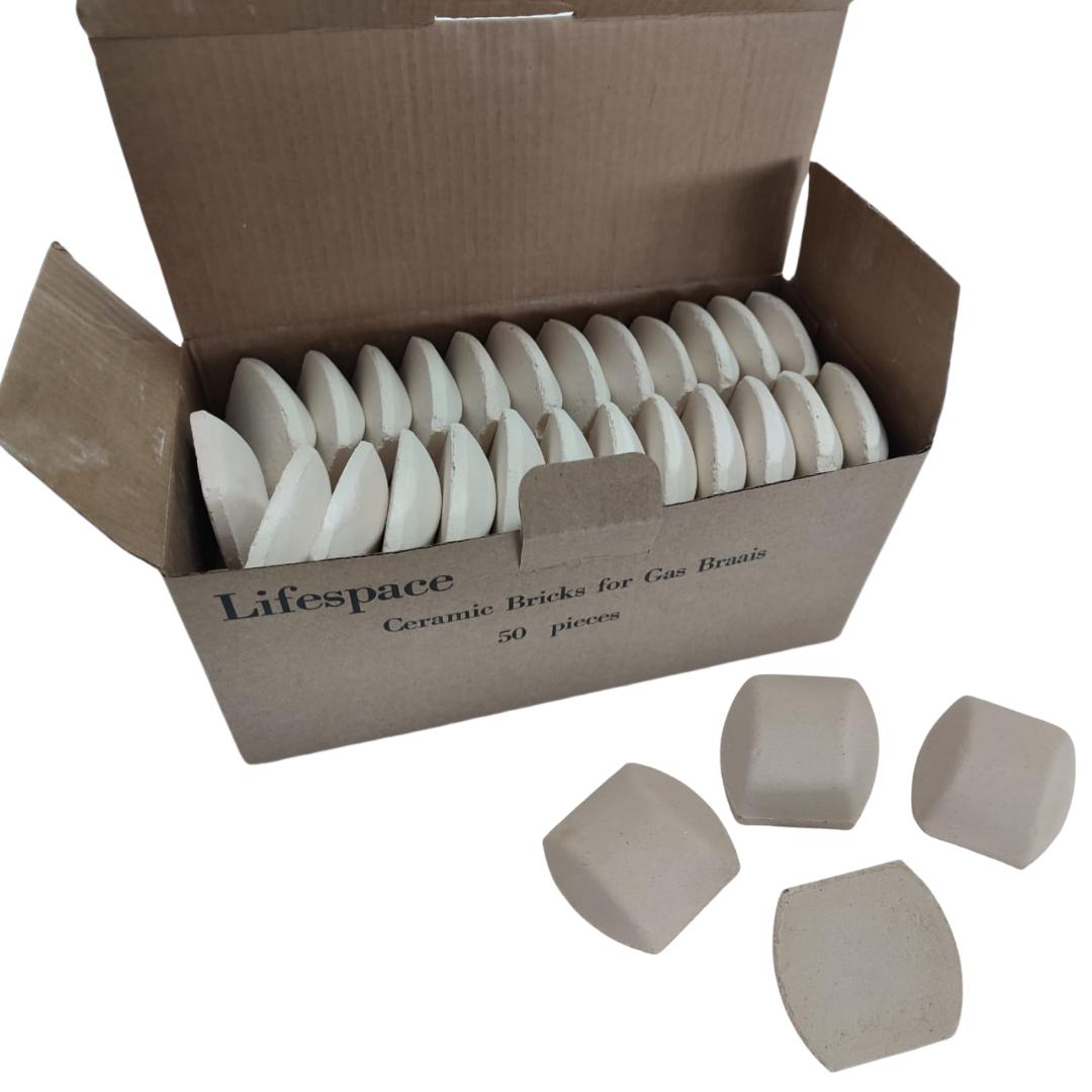 Lifespace Ceramic Bricks for Gas Grills - 50 pieces