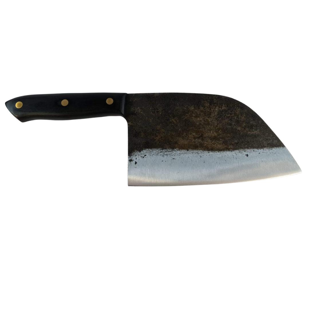 Lifespace Hammer Forged Full Tang Butcher Cleaver with Leather Sheath