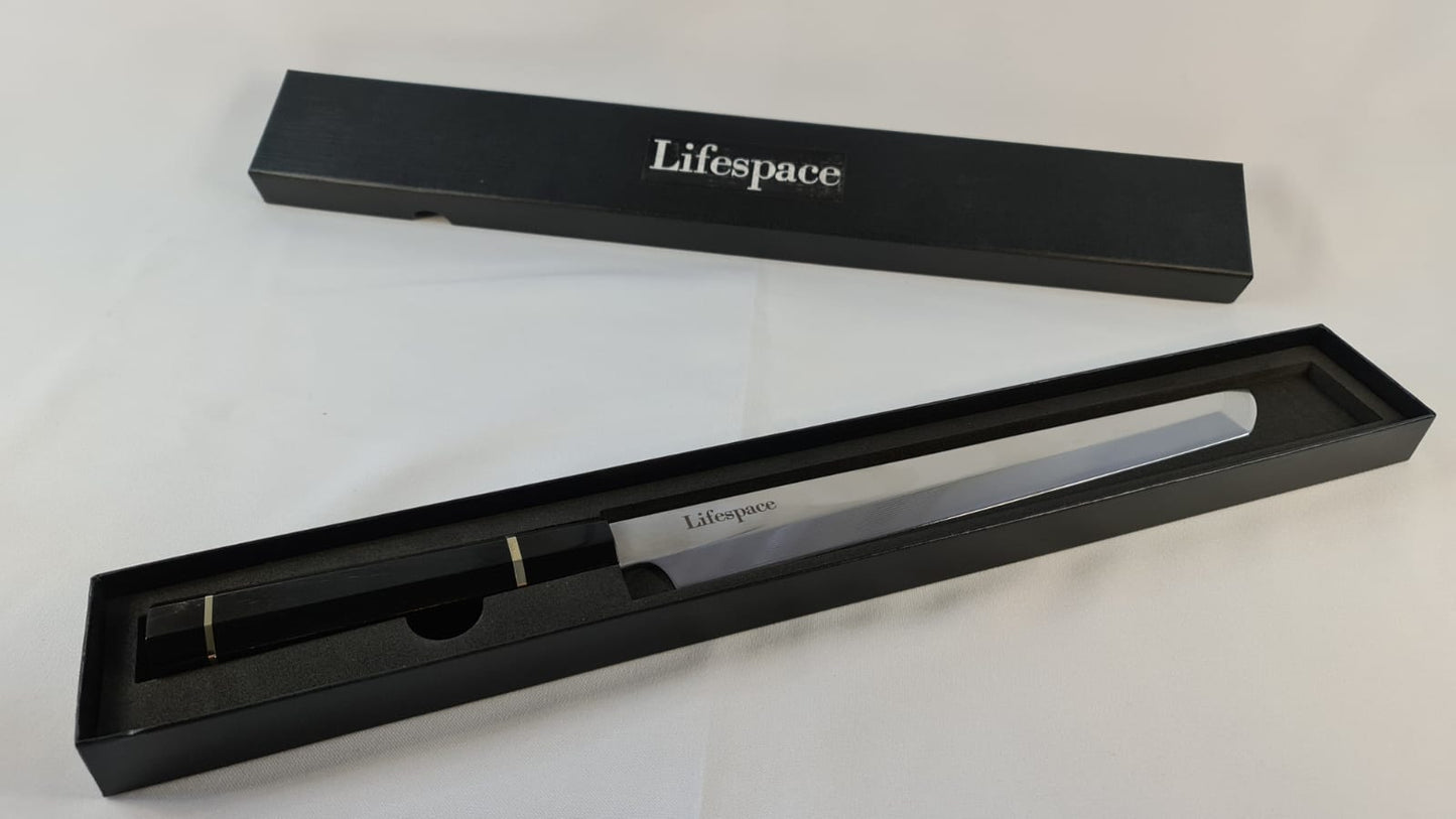 Lifespace Japanese Yanagiba Traditional Damascus Sashimi or Filleting Knife - 10.6 inch Blade