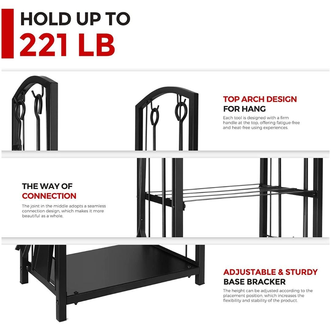 Lifespace Log Holder Set with 4 x Fireplace Tools