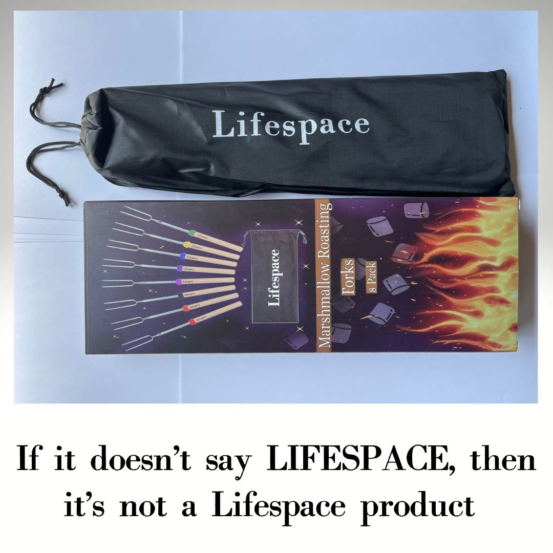 Lifespace Marshmallow Telescopic Roasting Forks (8Pce) with Wooden Handle