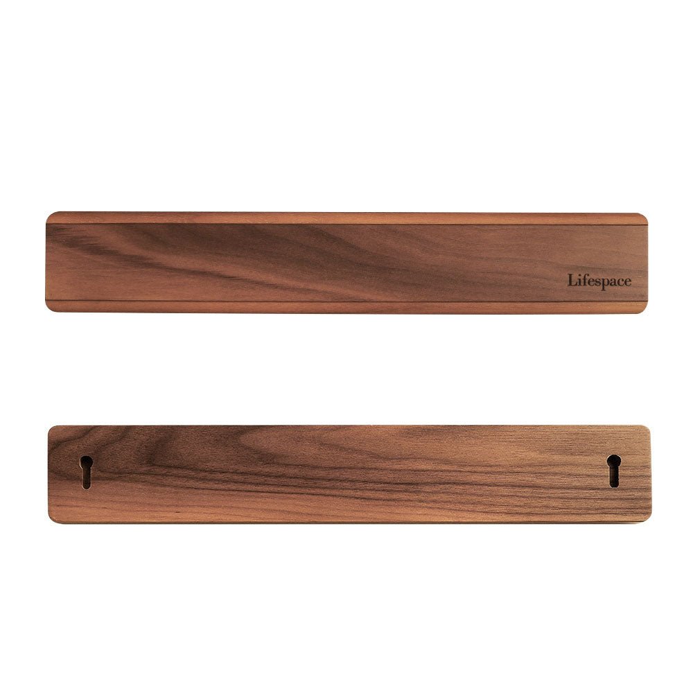 Texas Barbecue Premium Walnut Wall Mount Magnetic Knife Rack with Strong Magnets