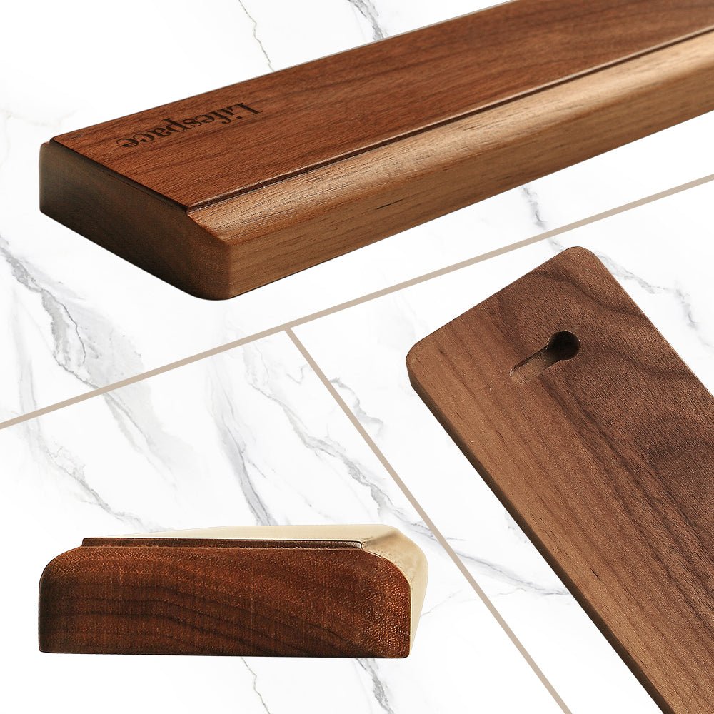 Texas Barbecue Premium Walnut Wall Mount Magnetic Knife Rack with Strong Magnets
