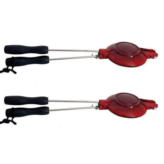 Lifespace Red Enamel Cast Iron Pie Sandwich (Jaffle) Irons - 2 pack