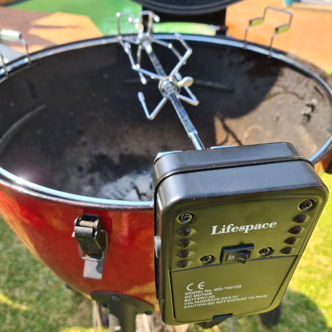Lifespace Rotisserie Ring for 57cm Kettle Braai with Motor, Shaft & Prongs - Lifespace
