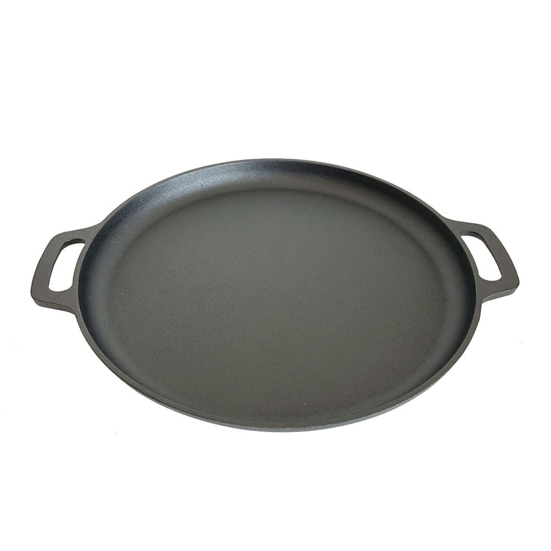 Lifespace Round Flat Cast Iron Grill Pan - 14"
