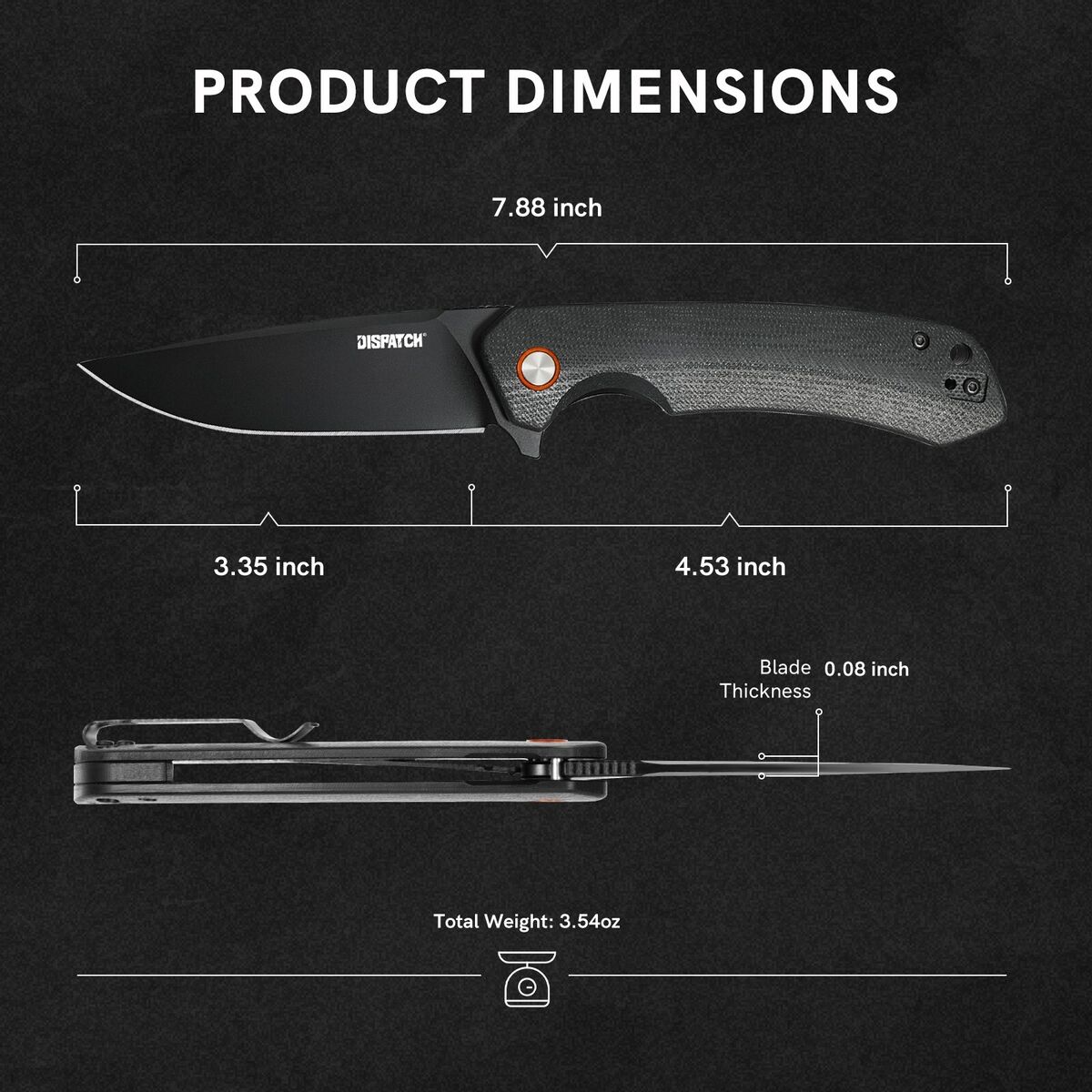 Lifespace Matt Black EDC Flip Blade Pocket Knife in a Gift Box