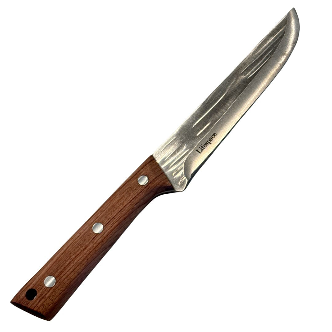 Texas Barbecue 6.7 Inch Broad-Blade Utility Knife with Red Wood Handle