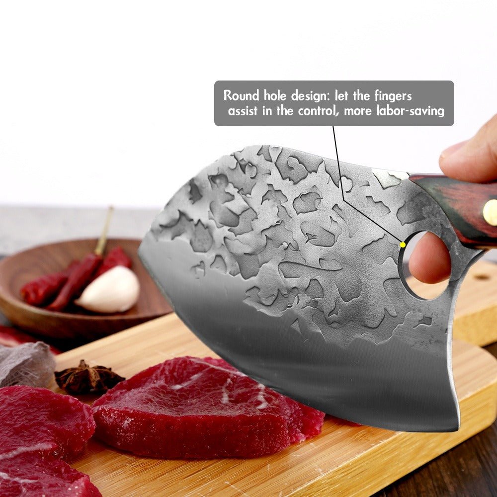 Lifespace 7" Peach Hammered Braai Cleaver with Hole - Lifespace