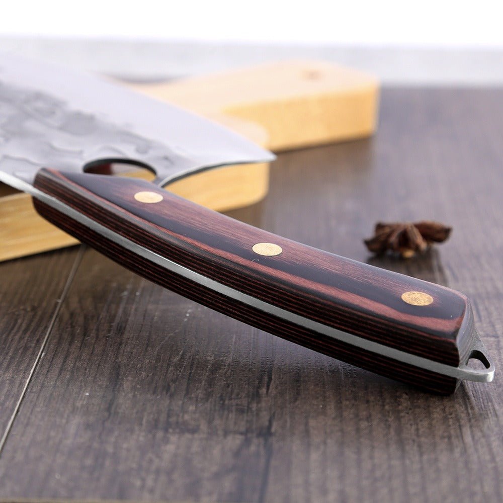 Lifespace 7" Peach Hammered Braai Cleaver with Hole - Lifespace